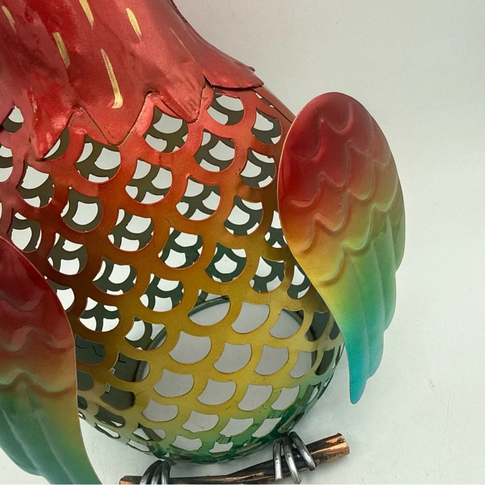 Pink Zebra Metal Colorful Parrot Warmer Wax Melt Shade Decor Art 9.5